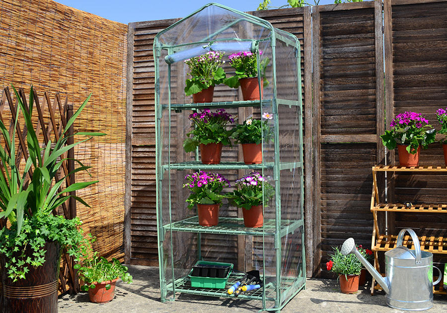 4-Tier PVC Mini Greenhouse With 4 Shelves