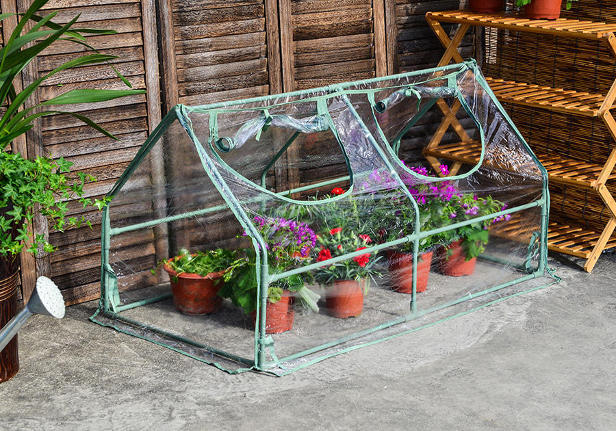 Steel Frame Poly Tunnel Steeple Greenhouse PVC cover